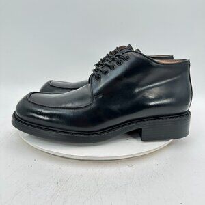 Pawelk's Men Size EU 44 US 10 Black Leather Moc Toe Lace Up Ankle Chukka Boot